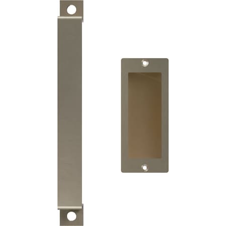 Ekena Millwork 11" Pull Handle & 6" Flush Pull for 1 3/8" Doors, White Bronze GB6001PP3116WZ